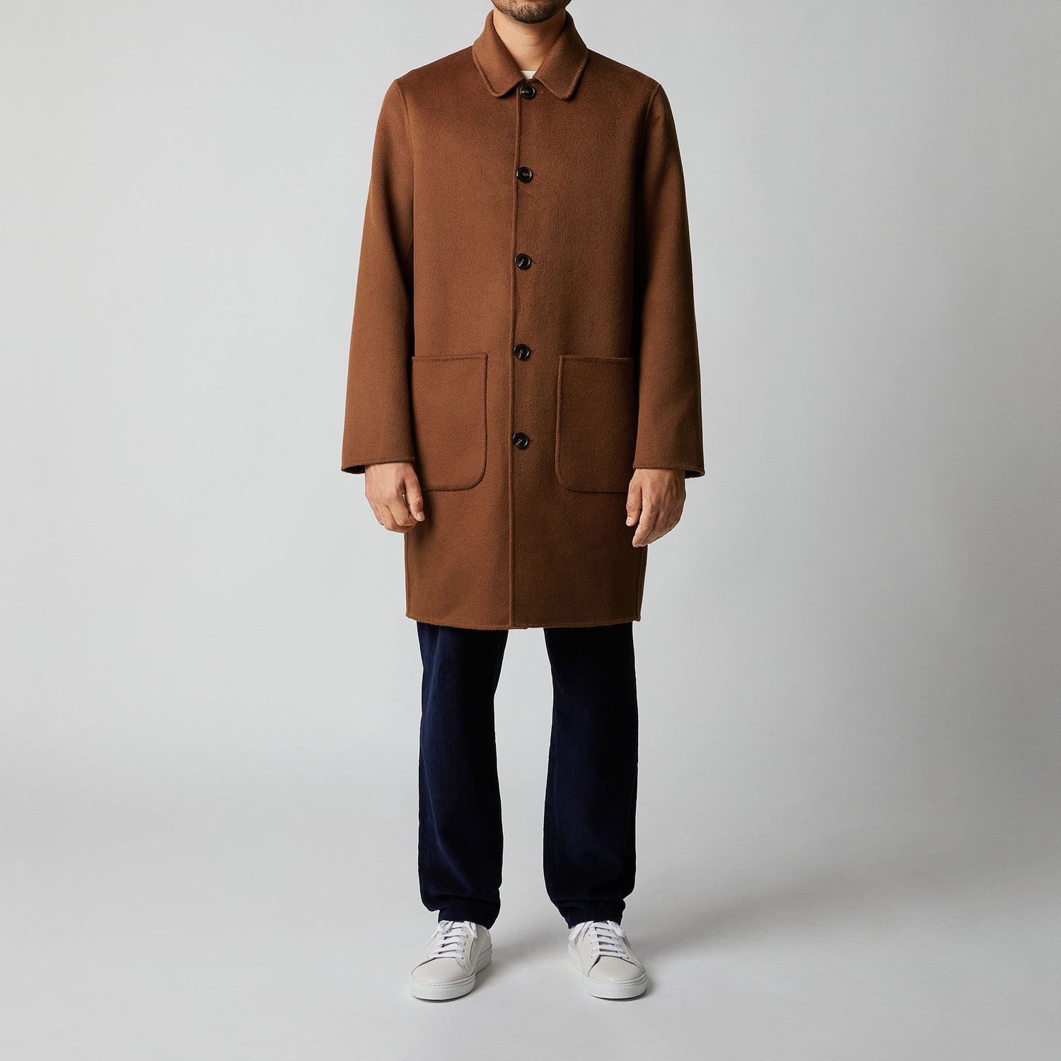 Men's Doublé Wool-Cashmere Patch Pocket Coat