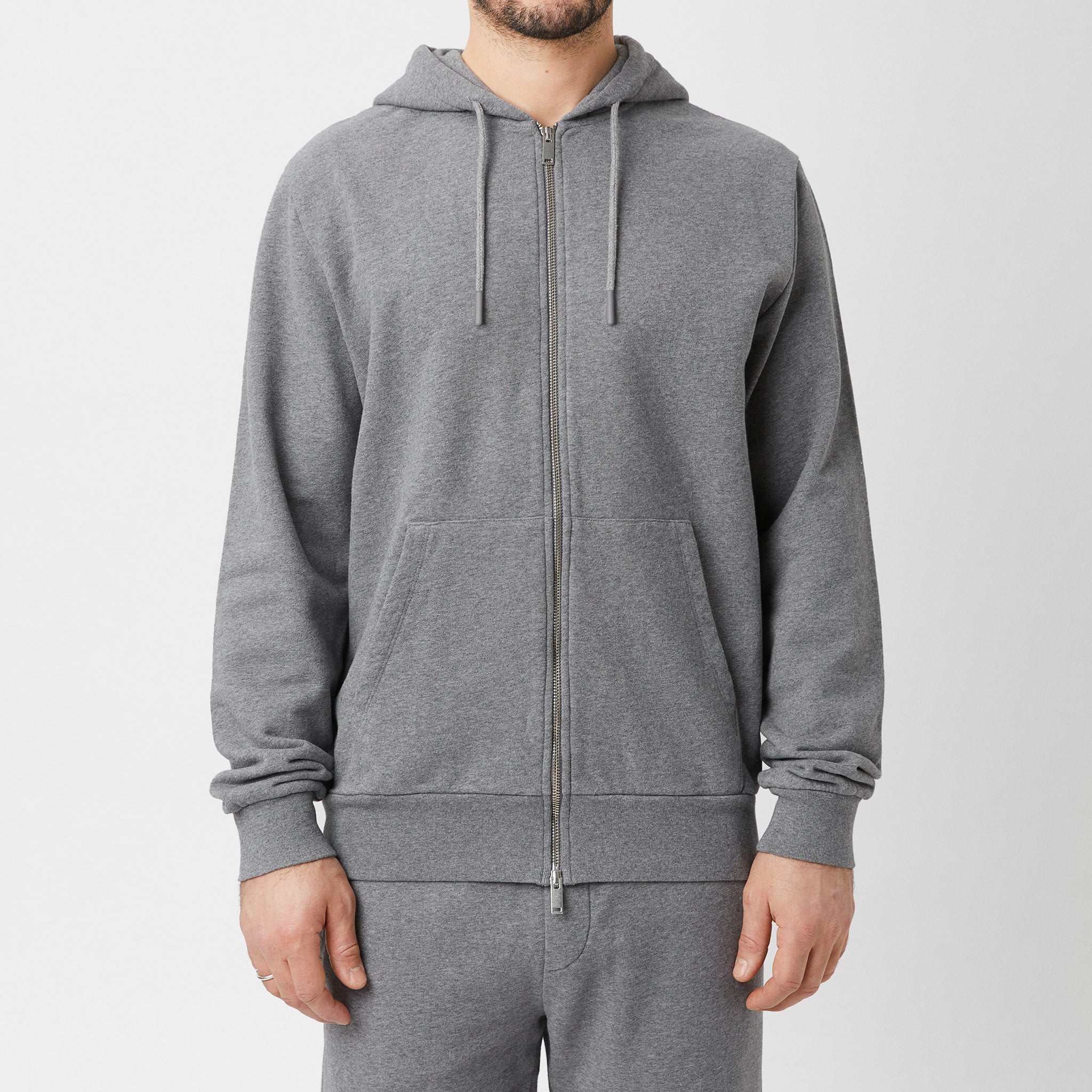 Jersey zip clearance hoodie