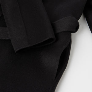 Women's Belted Wool Cashmere Coat in Black