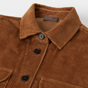 Women's Corduroy Overshirt Dark Camel