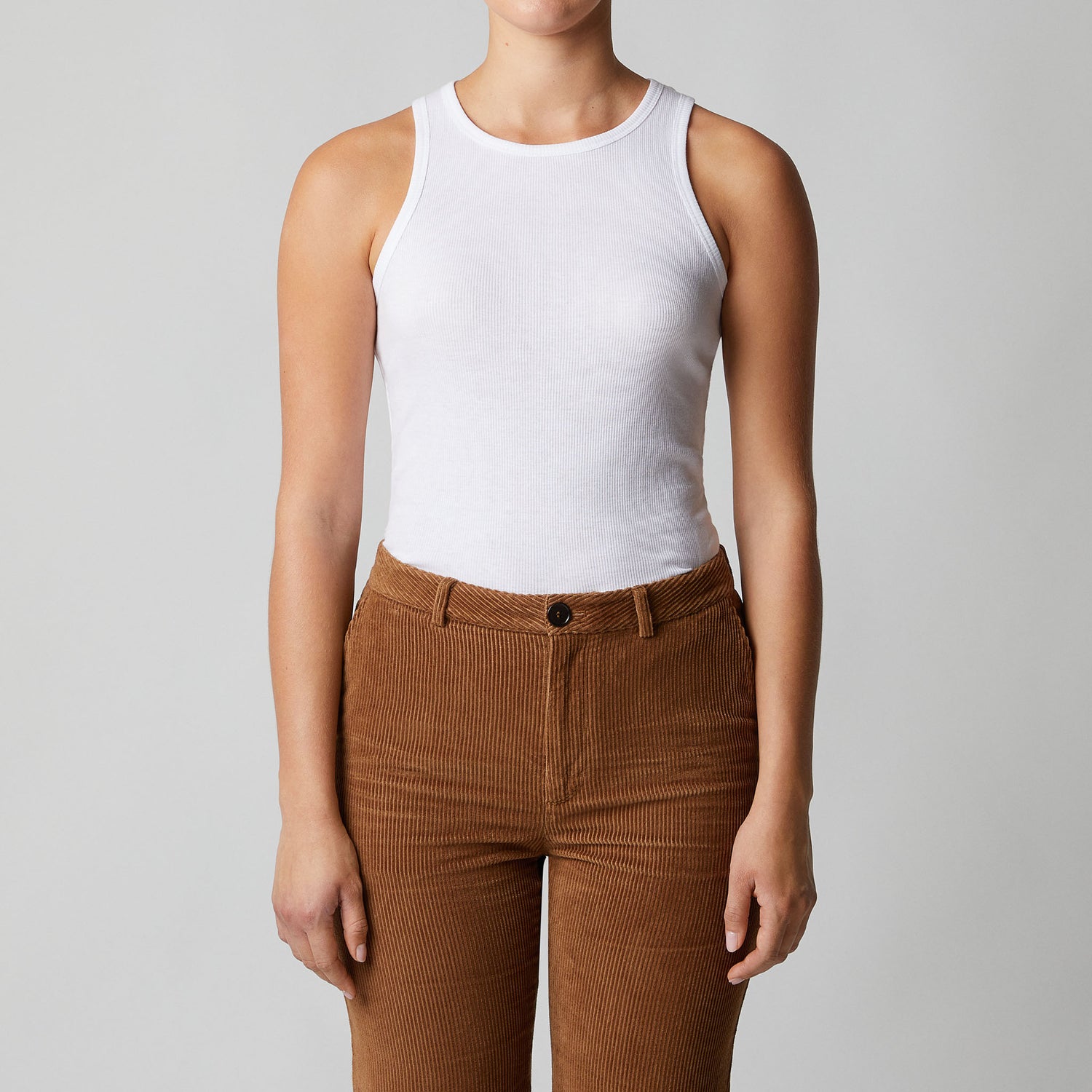 Women's Cotton-Cashmere Rib Tank Top