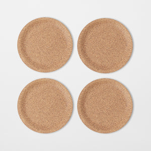 Non-Slip Natural Cork Coasters 4-P